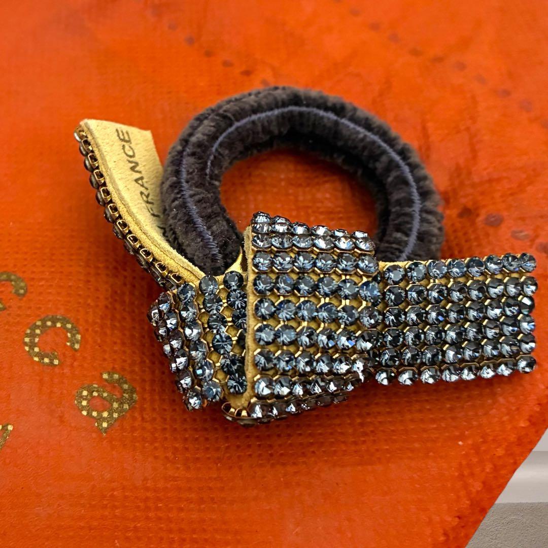 美品 acca アッカ ヘアゴム ラインストーン ドレスポニー ブリジット