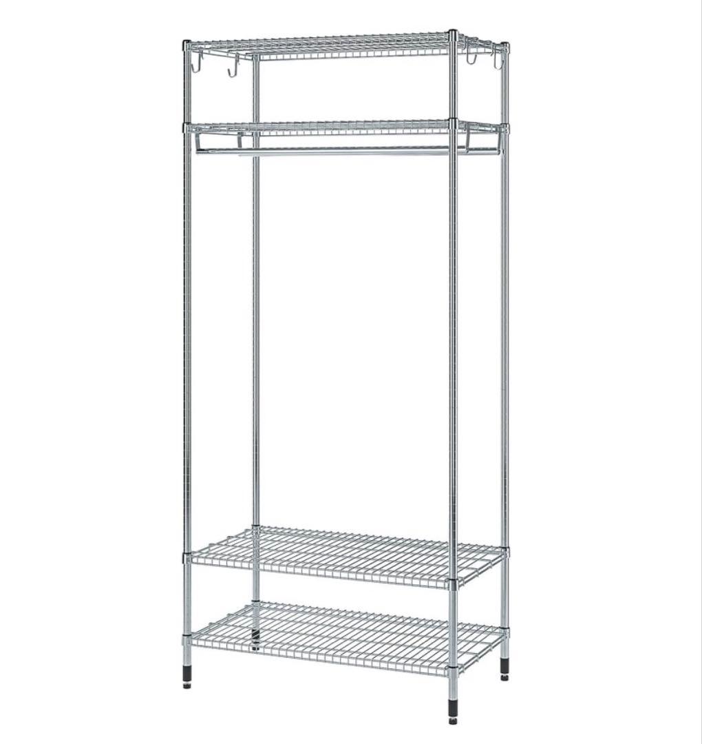 スチールラック・メタルラック IKEA Omar OMAR shelving unit with 3 baskets, galvanized, 361/4x14x37