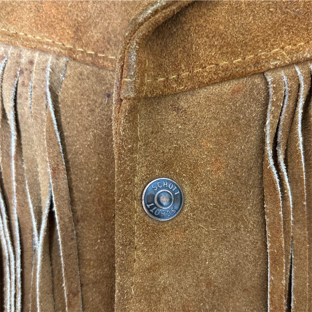 Schott WESTERN フリンジ スエードジャケット USA製 42 茶 - メルカリ