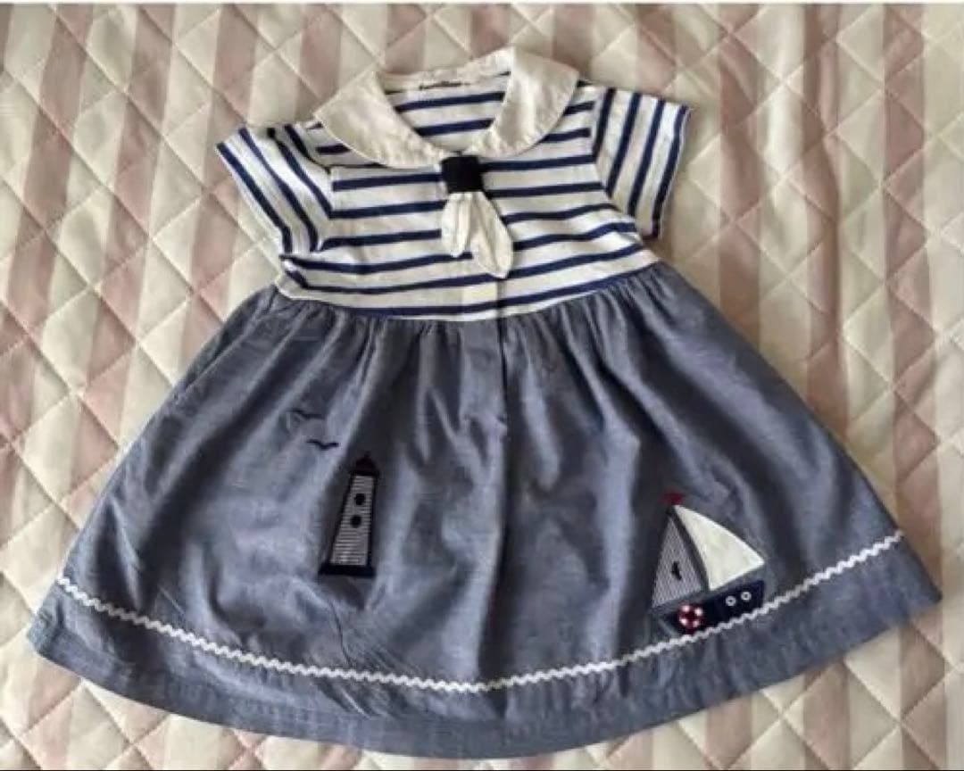 familiar ファミリア セーラー襟 ワンピース 90 - メルカリ