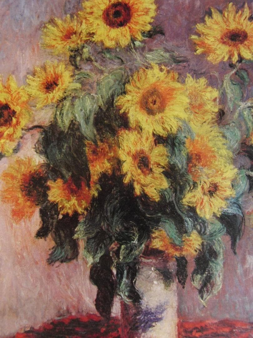 クロード・モネ、【ひまわり】、希少な額装用画集より、新品額装付