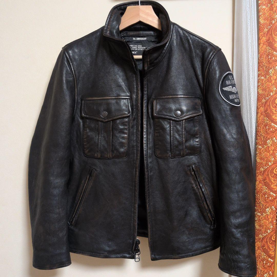 ま*さ様 AVIREX シングルライダースジャケット ブラック