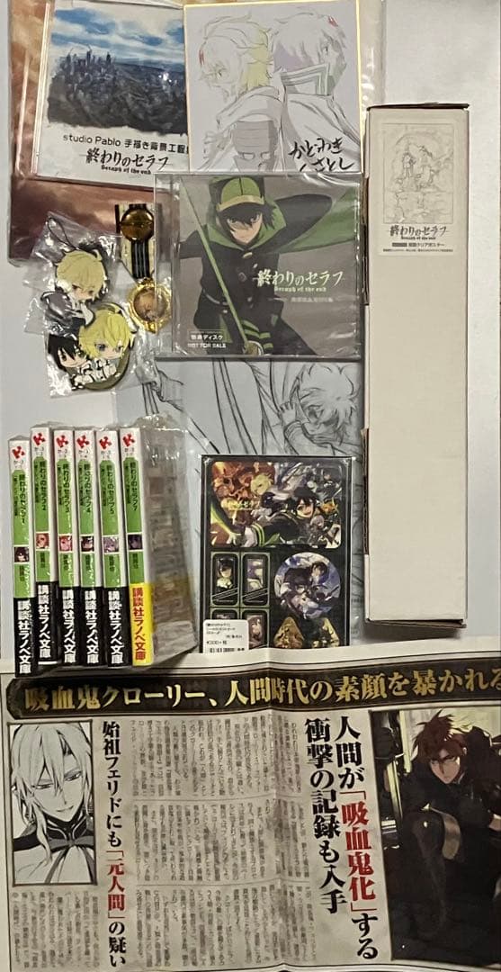 終わりのセラフ　浅野恭司原画展グッズ　DVD特典　ジャンプフェスタ　小説　まとめ 浅野恭司・WIT STUDIO原画展、「PSYCHO-PASS サイコパス」「終わりの