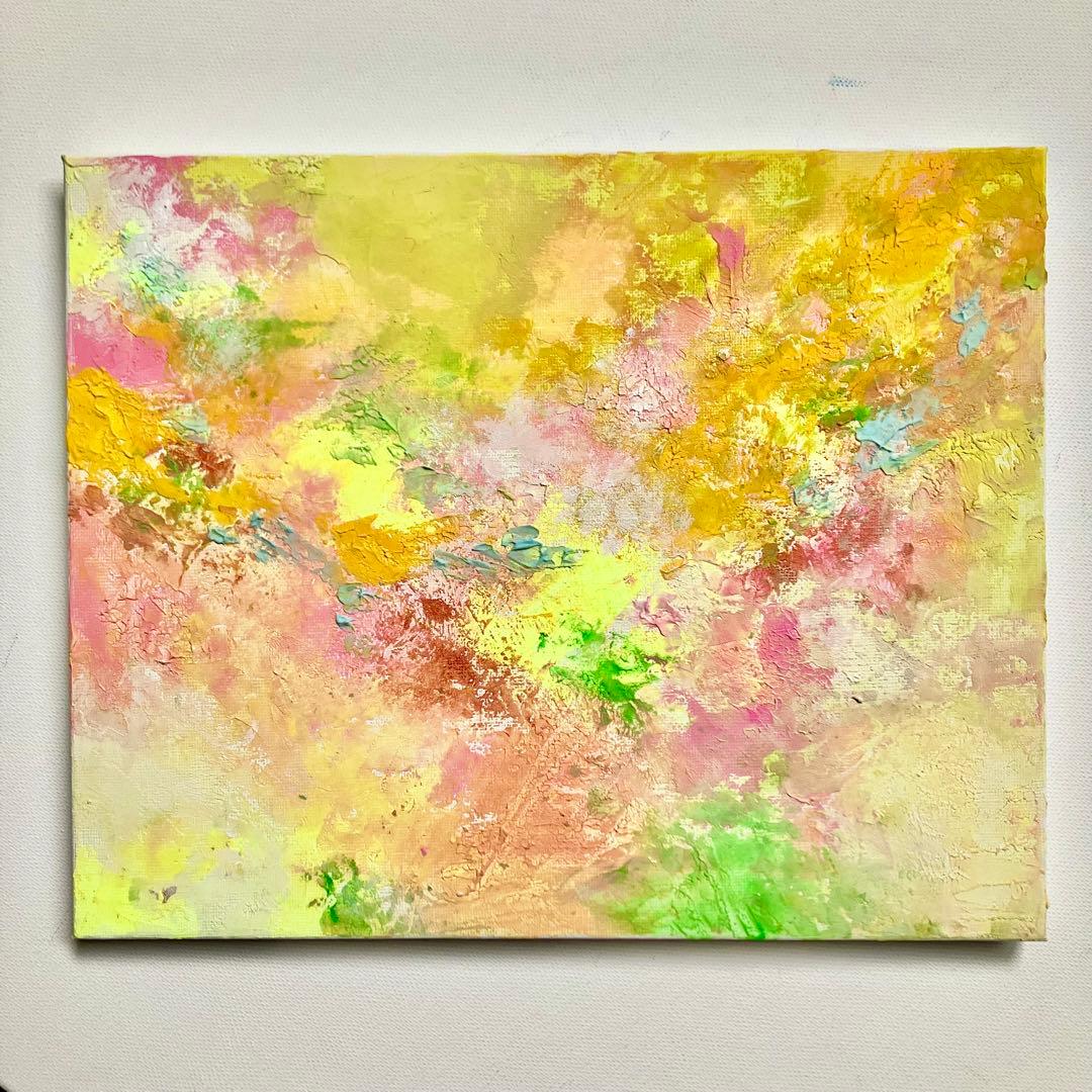 春うらら＊絵画 原画 抽象画 テクスチャーアート 花 桜 現代アート