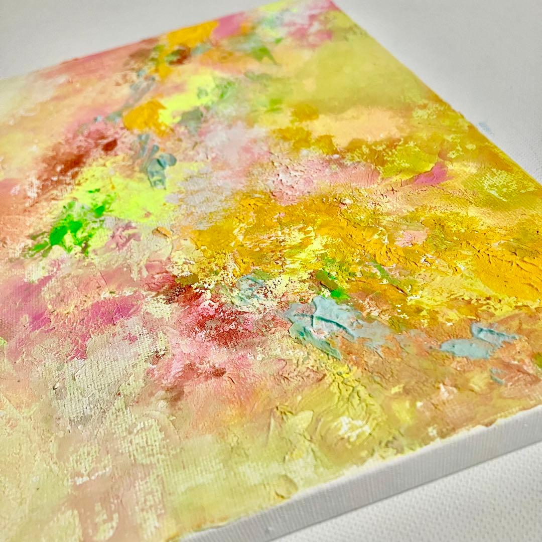 春うらら＊絵画 原画 抽象画 テクスチャーアート 花 桜 現代アート