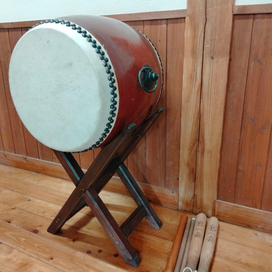 木製和太鼓 木製台・バチ付 直径約45cm