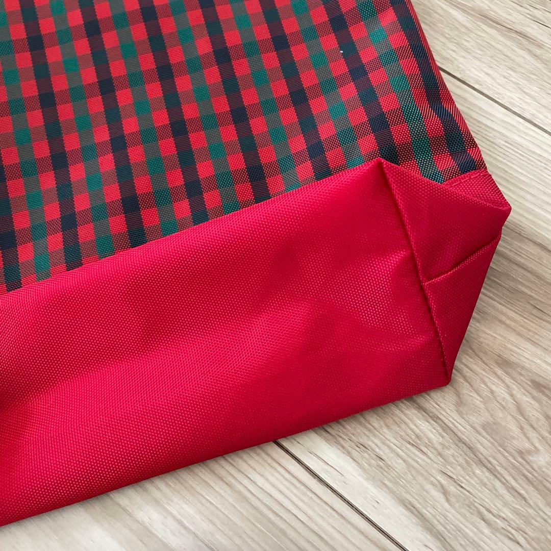 familiar ファミリア 赤チェック レッスンバッグ トートバッグ - メルカリ