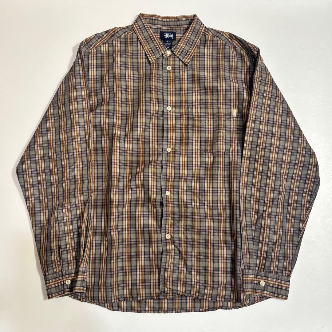 old stussy コットンチェックシャツ