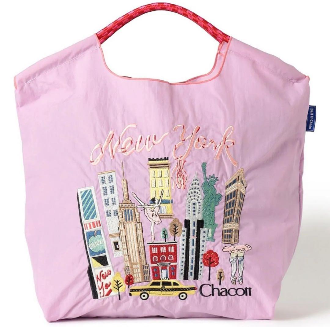 正規品 ボールアンドチェーン チャコット コラボ エコバッグ 刺繍 M