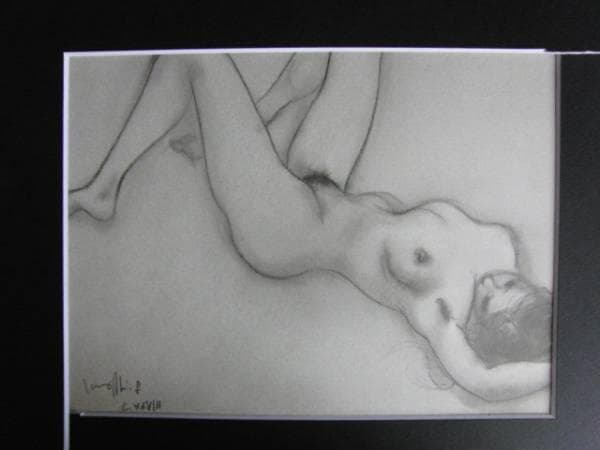 古沢　岩美、デッサン　AU、希少な額装用画集より、新品額装付、状態良好