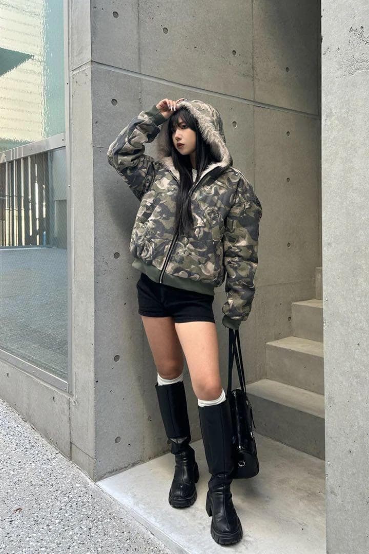 【KsG】【韓国ストリート】カモフラージュファージャケット