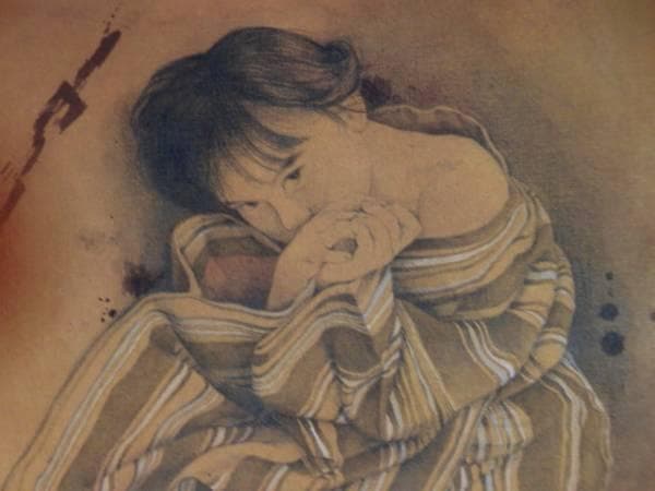 智内兄助、春色衣、新品額装付、画集画、状態良好