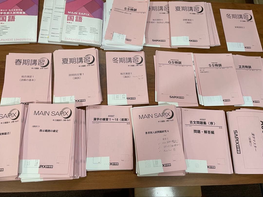 超レア【SAPIX中学部】中２中３国語MAIN SAPIX・春夏冬期講習GSSS