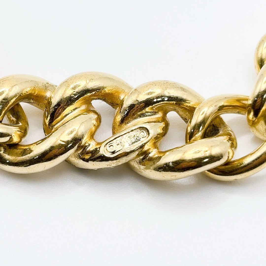 美品✨DIOゴール ネックレス 喜平 チェーン 大ぶり ラインストーン