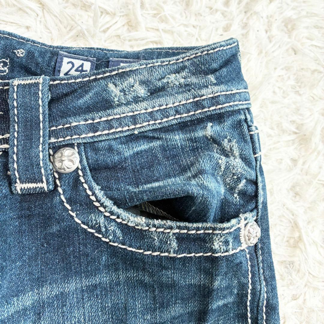 00s y2k miss me スキニー デニム 平成ギャル 十字架 サイズ24 - メルカリ