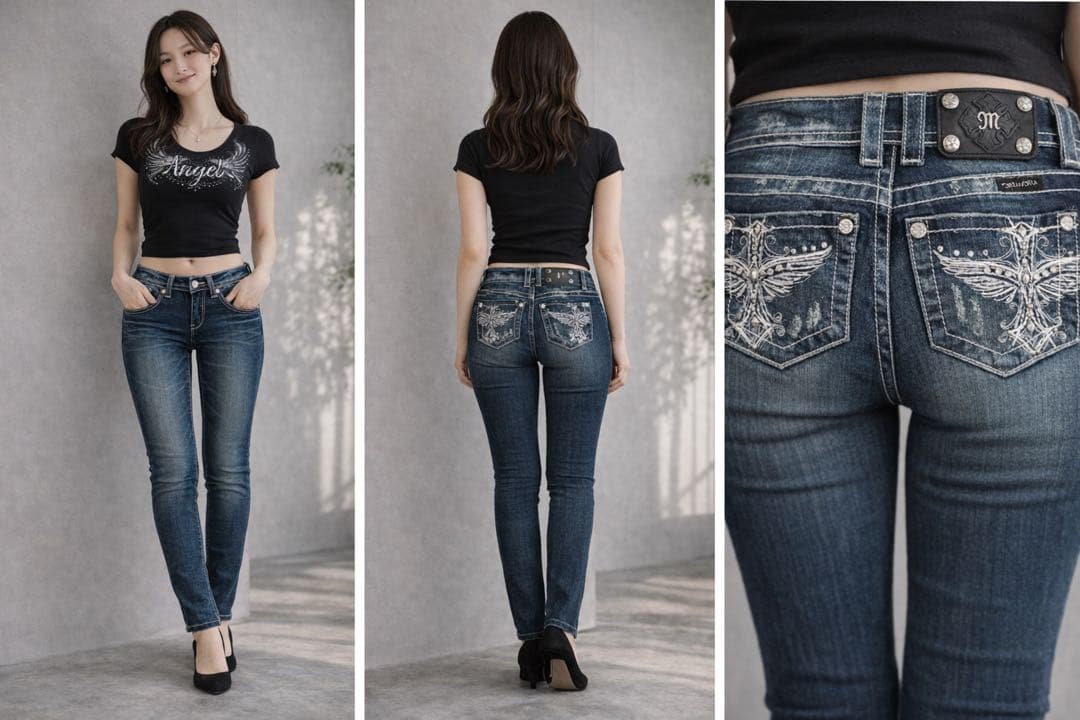 00s y2k miss me スキニー デニム 平成ギャル 十字架 サイズ24 - メルカリ