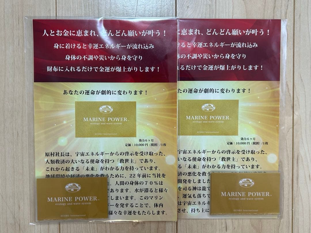 エコロインターナショナル　マリンパワーカード 6枚セット　新品未使用