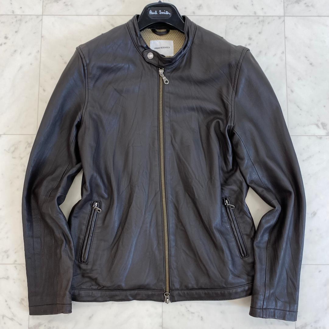 アーバンリサーチ レザージャケット 38 Mサイズ シングル ラムレザー