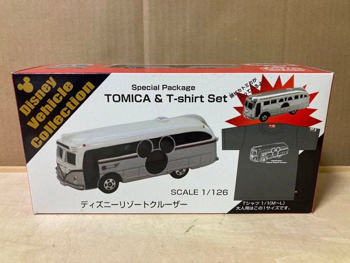 ディズニーリゾートクルーザー 銀　トミカ＆大人サイズTシャツセット トミカ】激レア❗️ディズニーリゾートクルーザー 銀 &周年記念