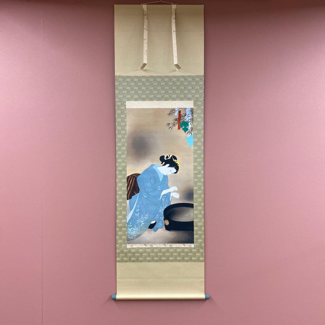 美品 掛け軸 伊東深水筆「銀河祭り」七夕図 美人画 名画 Yahoo!オークション -「伊東深水 掛け軸」の落札相場・落札価格