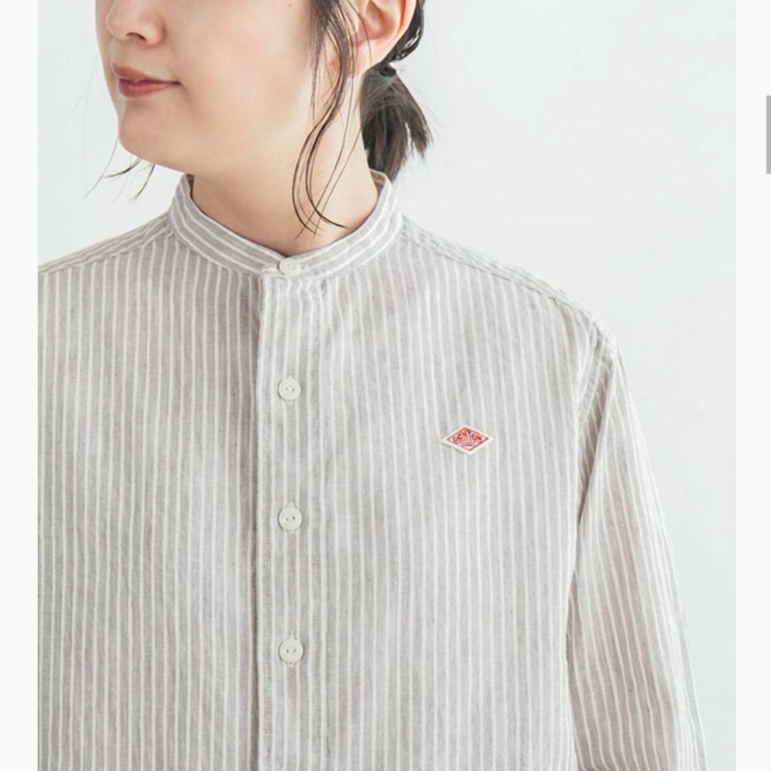 【新品タグ付き】DANTON ストライプバンドカラーシャツ シャツ ◇[DT-B0279LCT]DANTON(ダントン) ストライプバンドカラーシャツ