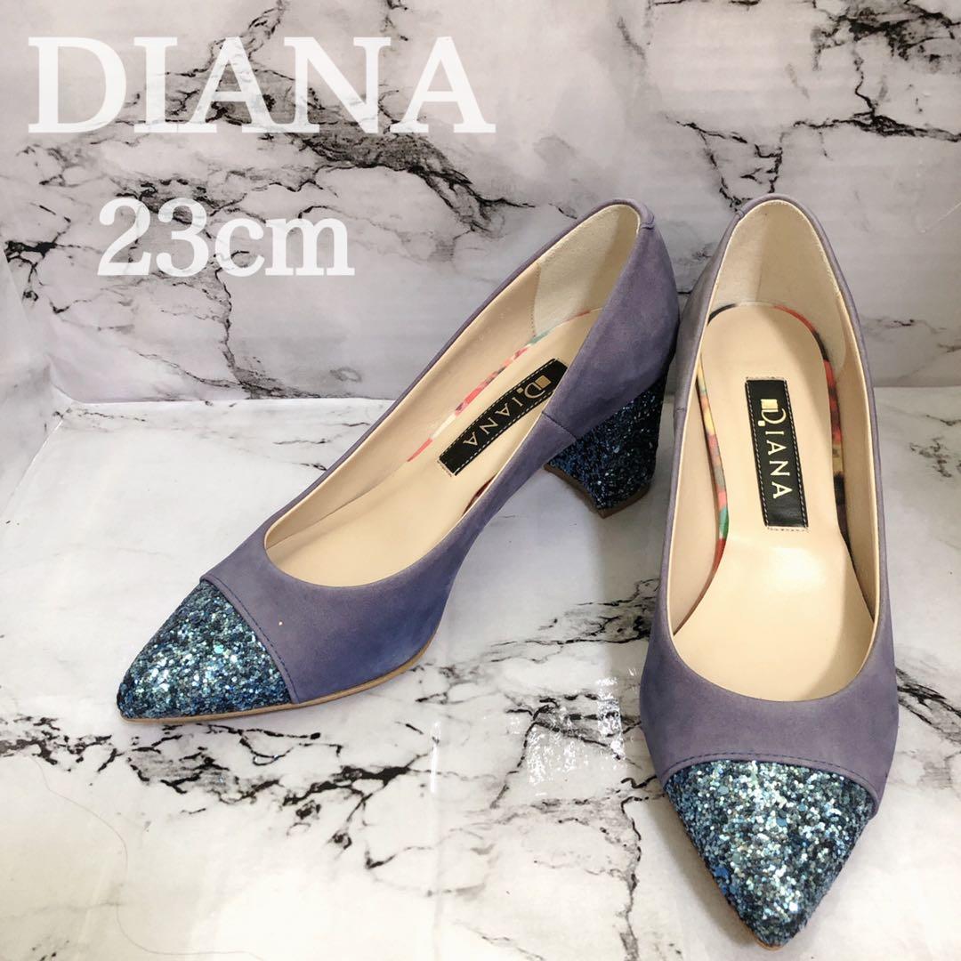 美品】 DIANA ダイアナ パンプス ヒール 靴 シューズ グリッター ラメ