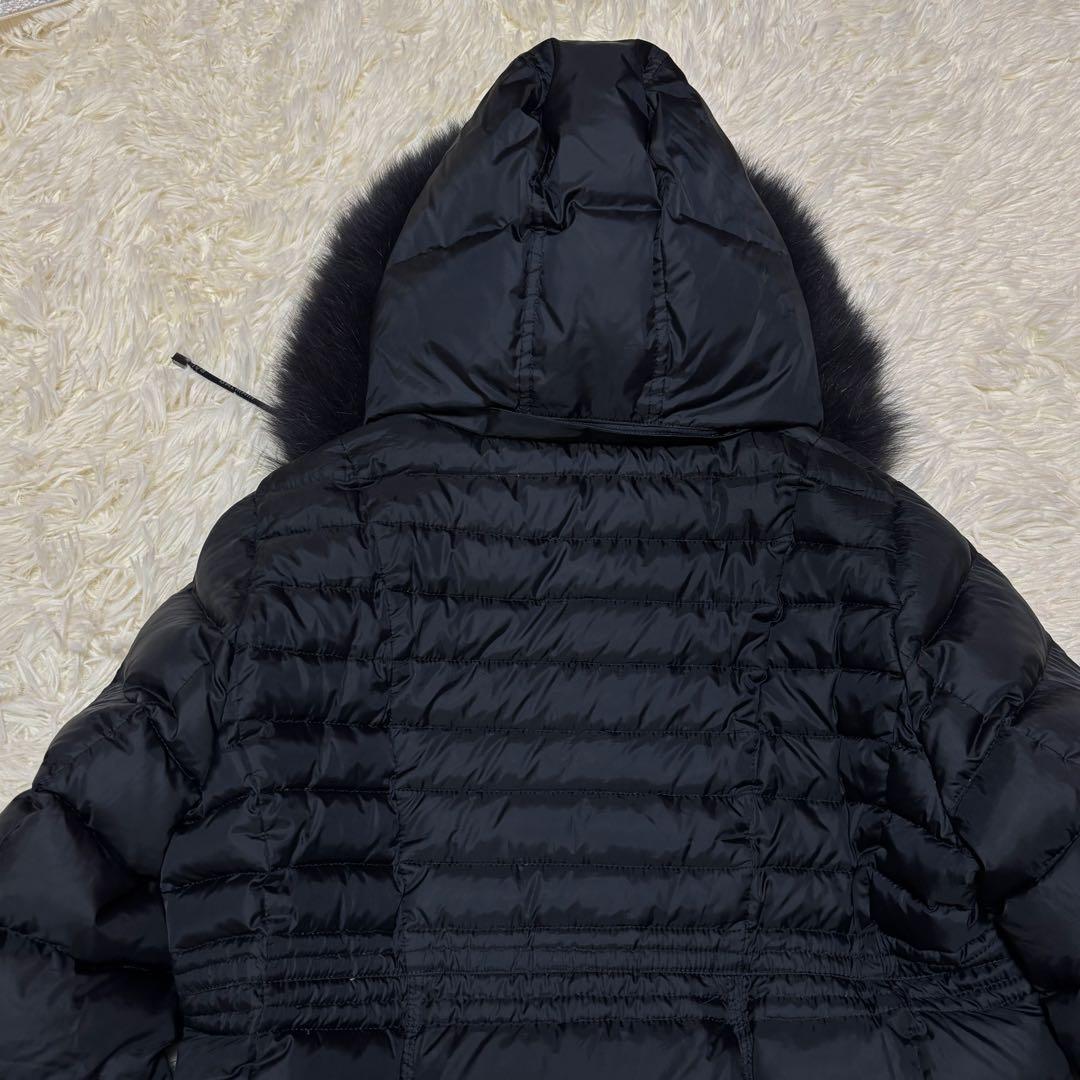 極美品】バルマン☆ ブルーフォックス ファー付 ダウンコート 黒M 891