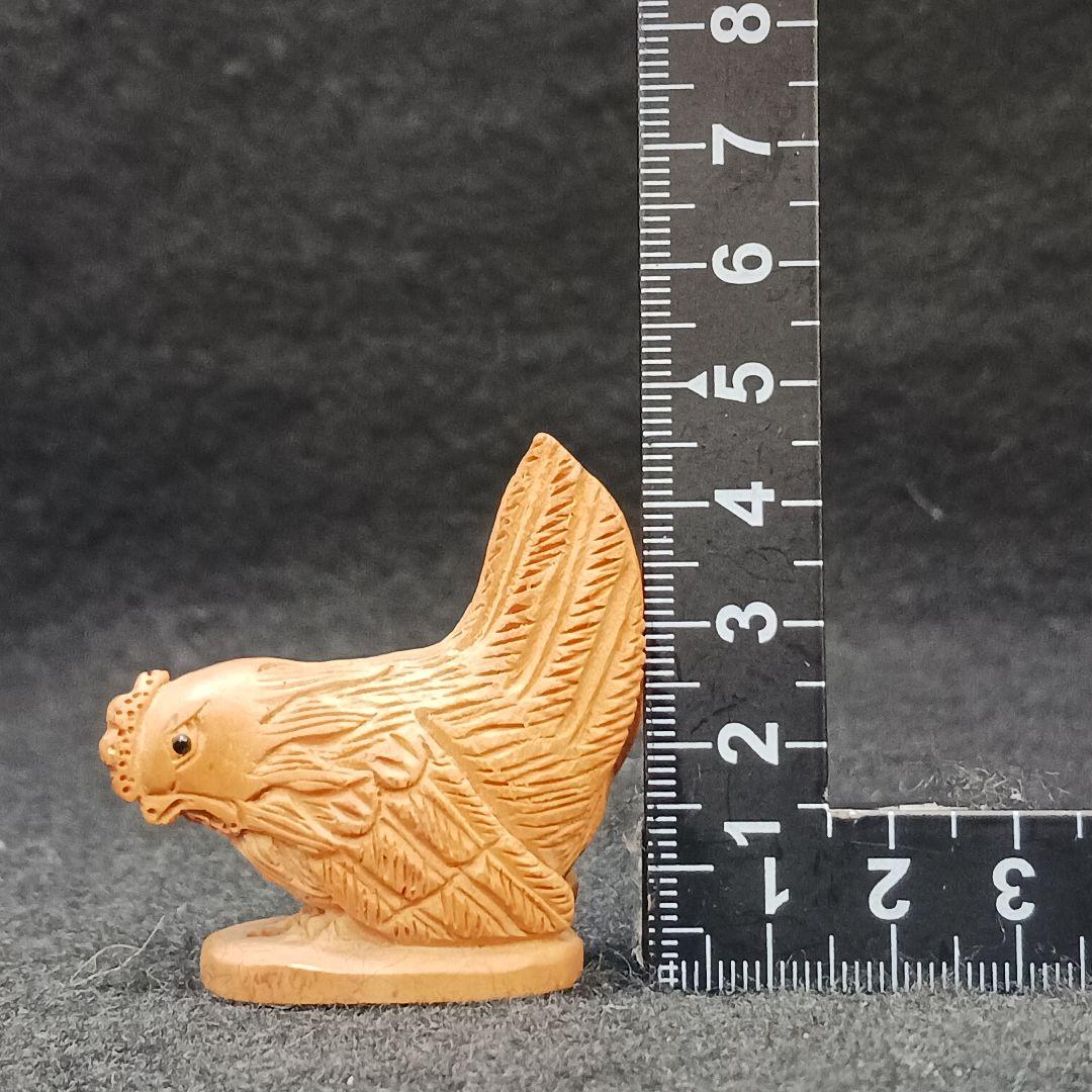 時代物 吉川造 木彫り鶏根付 提物 ひ - メルカリ