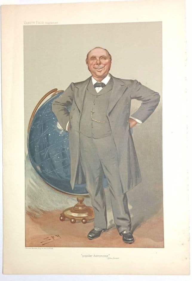 額装品 クロモリトグラフ VANITY FAIR 1905年「天文学者」レア作品