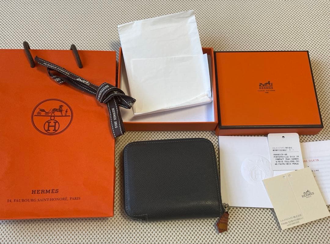 HERMES コンパクト アザップ コンパクト シルクイン ケース レザー