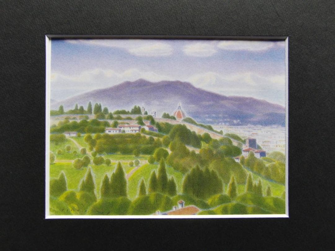 五十嵐二郎、【フィレンツェの丘】、希少な画集より、状態良好、新品