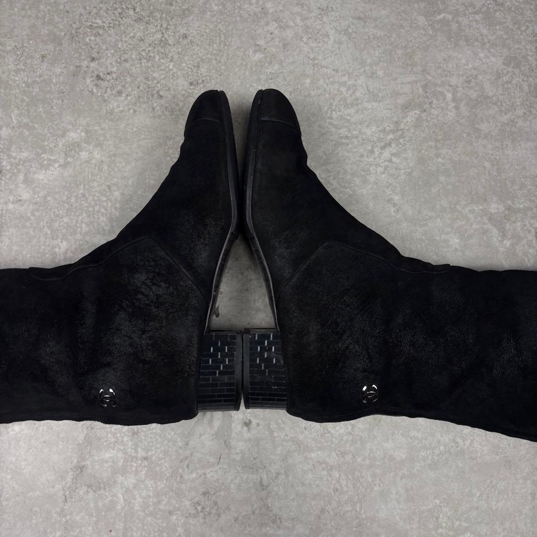 シャネル CHANEL ココマーク ニーハイブーツ レザー ブラック 36C