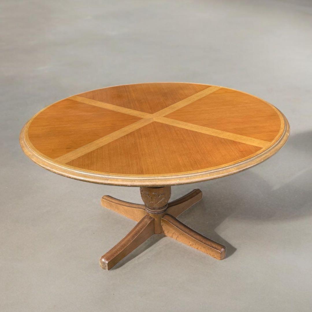 HR221 【希少ビンテージ】maruni 美しい螺旋柱　カービング　テーブル