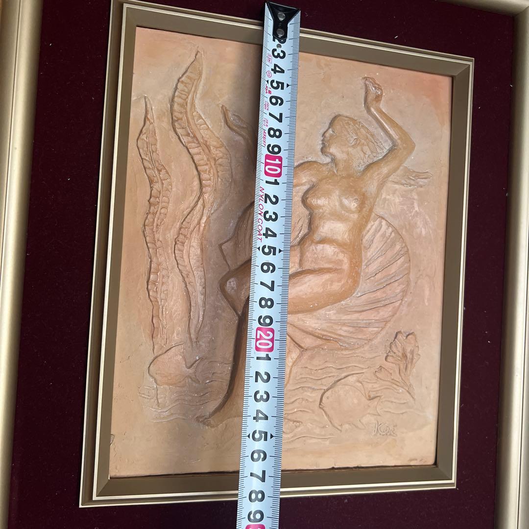 Kei女性像 レリーフアート ゴールドフレーム 陶芸 竹下慶一 - メルカリ