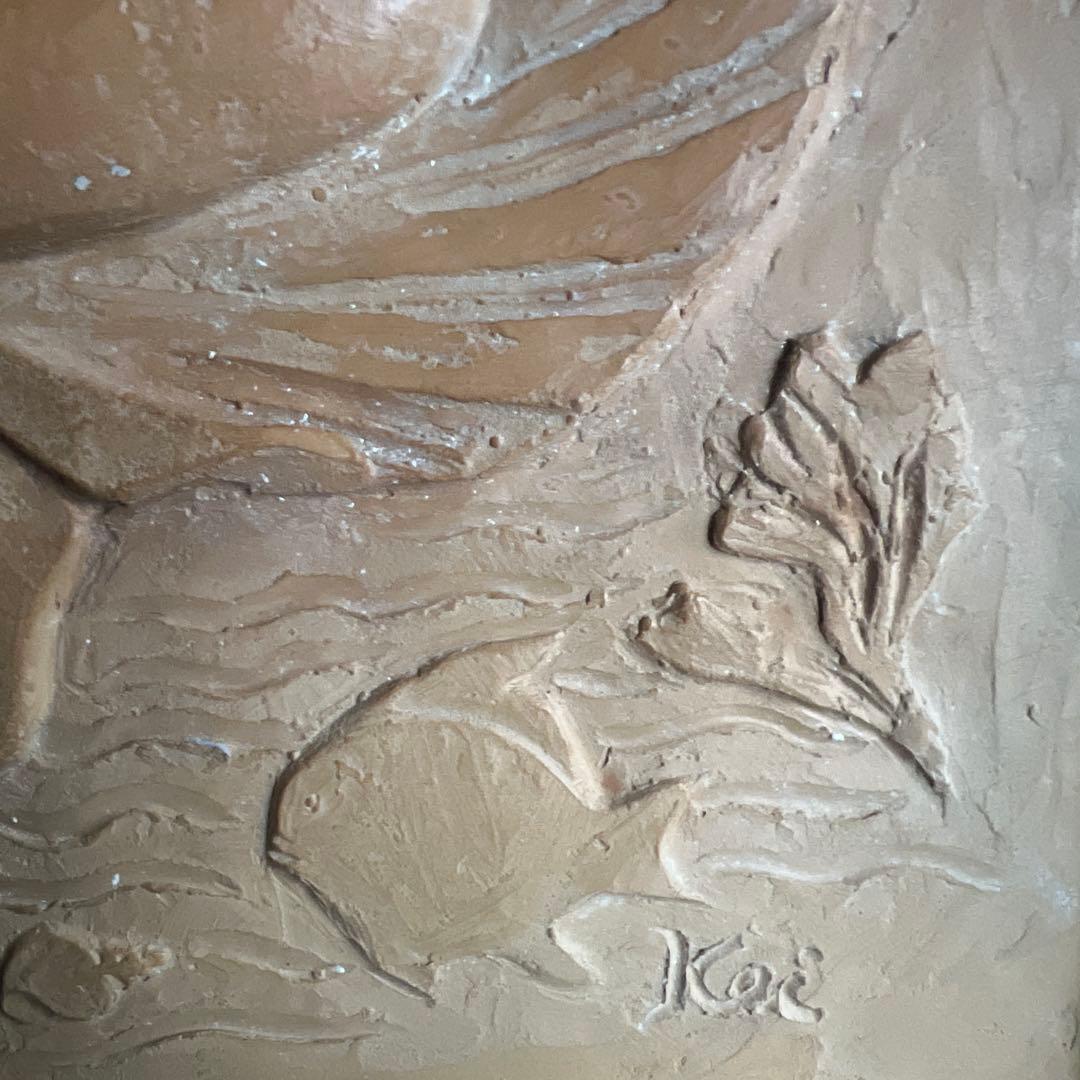 Kei女性像 レリーフアート ゴールドフレーム 陶芸 竹下慶一 - メルカリ