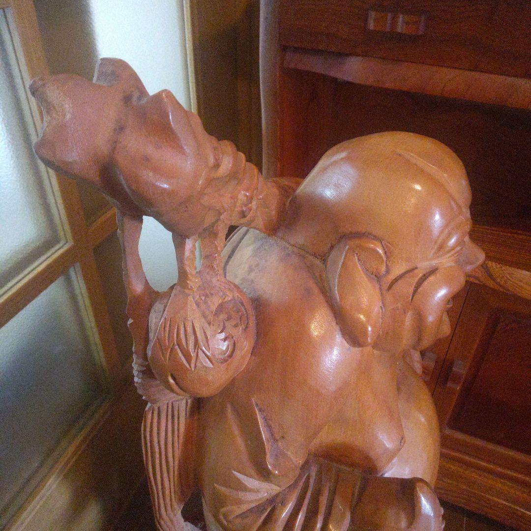 木彫 大黒天 置物 七福神 三木作 高さ約76cm 重量約12kg 補修箇所あり