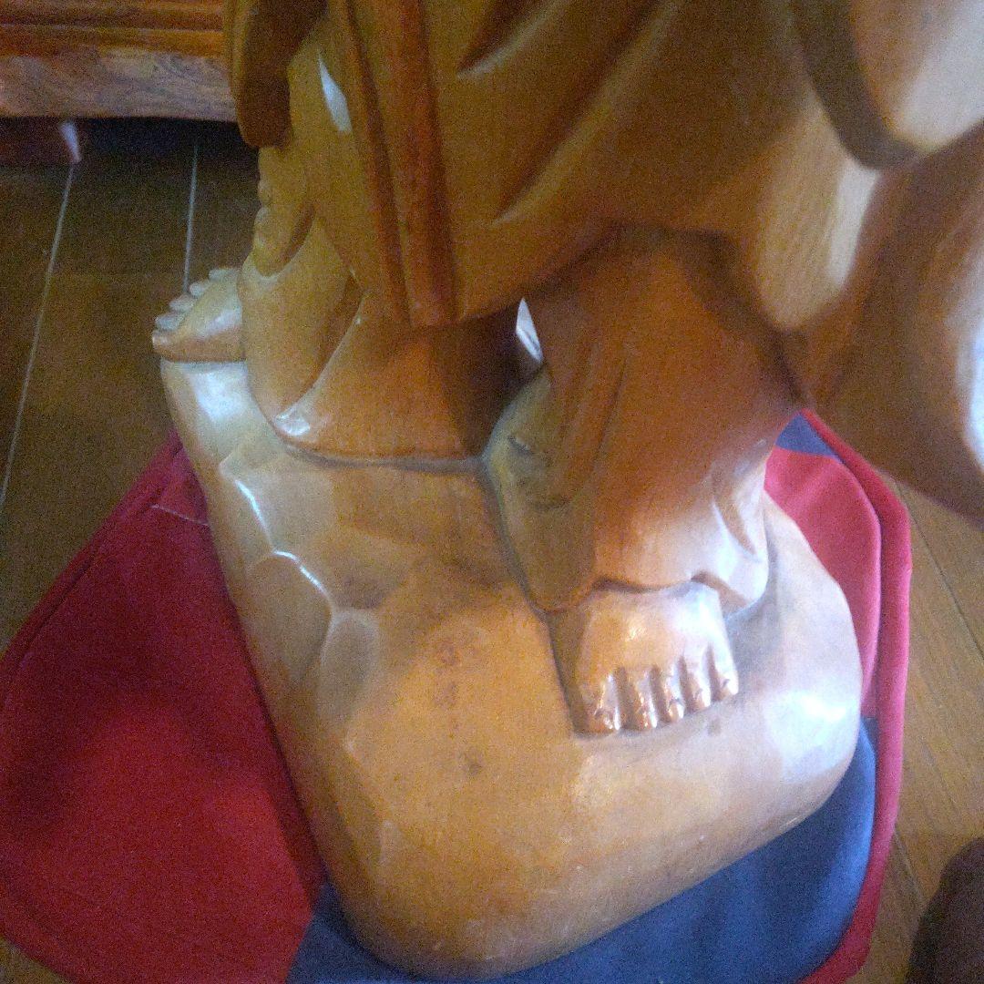 木彫 大黒天 置物 七福神 三木作 高さ約76cm 重量約12kg 補修箇所あり