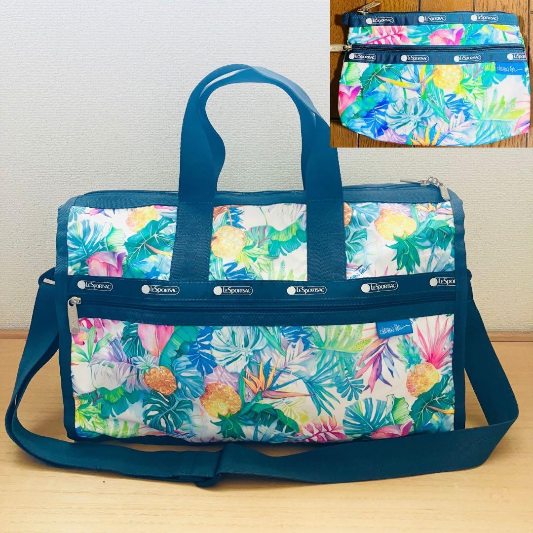 ポーチ付！新品未使用レスポートサック ハワイ限定 ウルヴェヒ柄ボストンバッグ