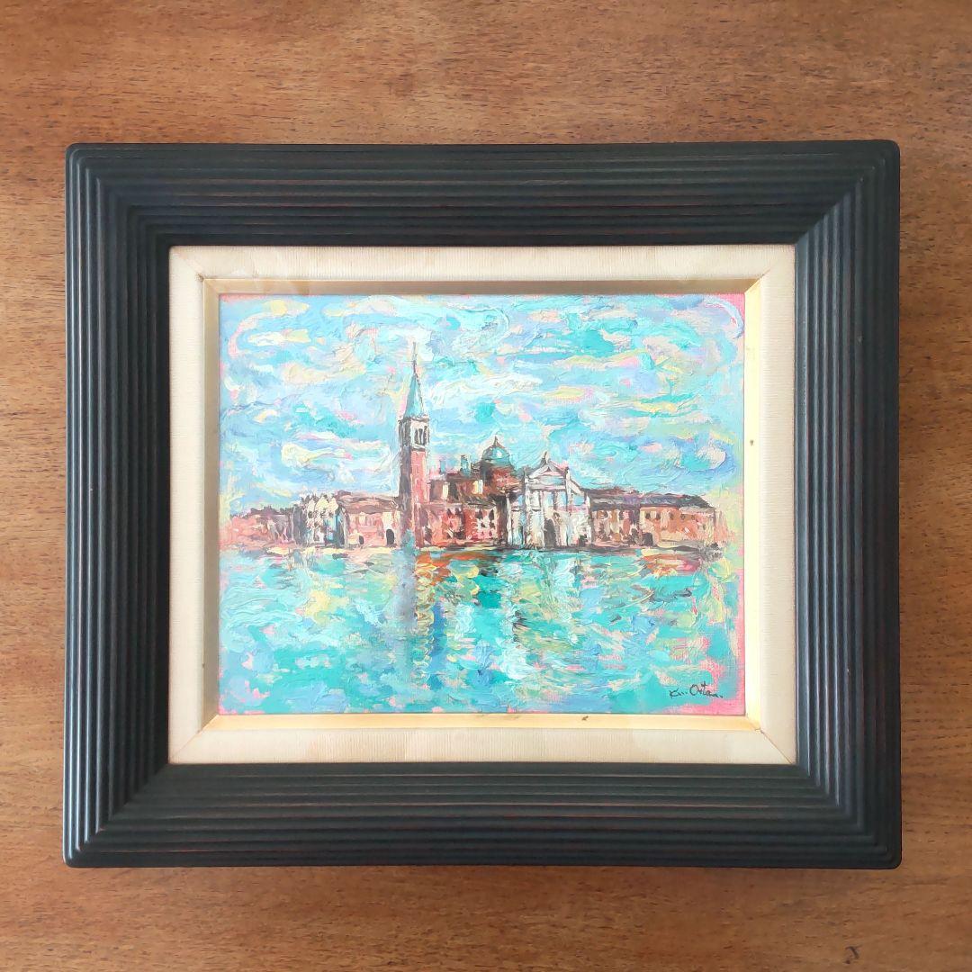 真作 太田國廣 イタリア マジョレ教会 油絵 油画 風景画 3号