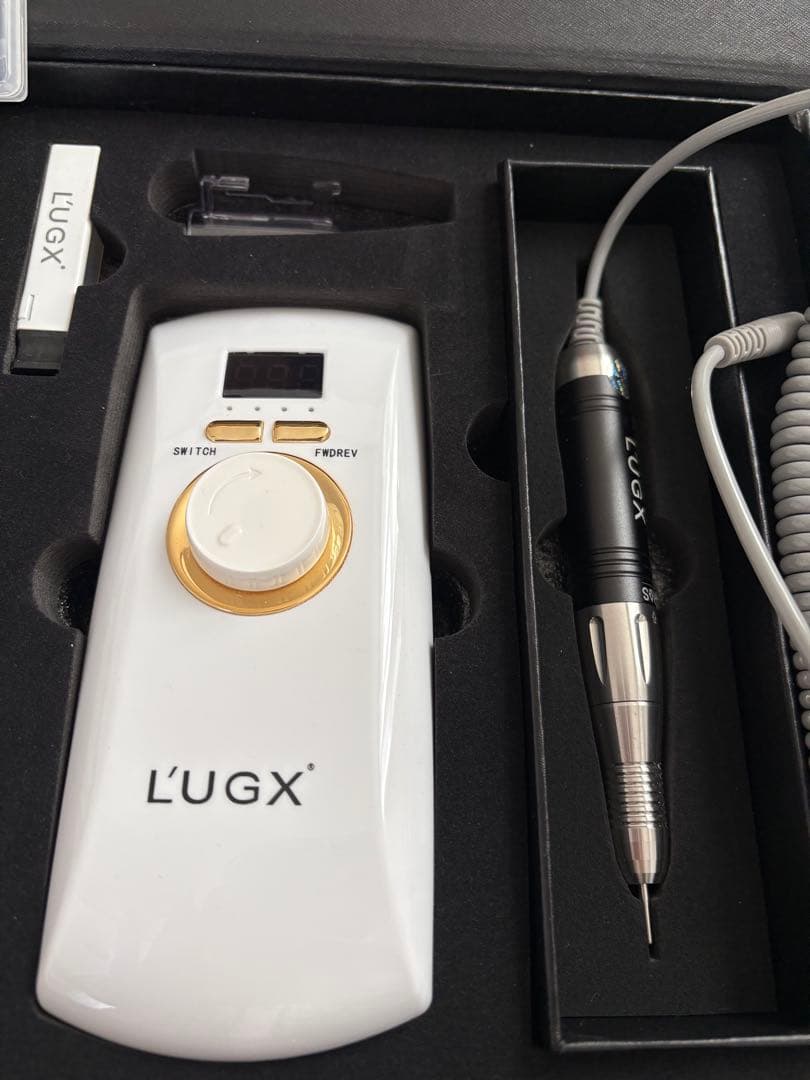 L'UGX 電動ネイルマシン マシーン 低騒音 低振動 8ビット付き ホワイト