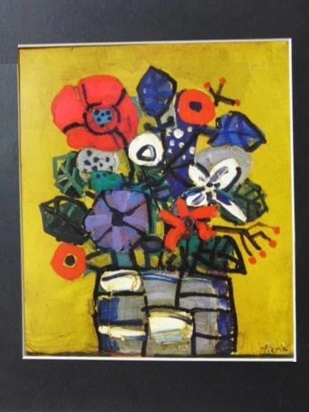 ポール・アイズビリ、【花】、希少な額装用画集より、新品額装付、状態良好