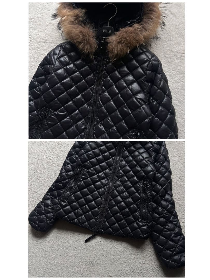 美品】デュベティカ ダウンジャケット Aida キルティング ファー 黒 38