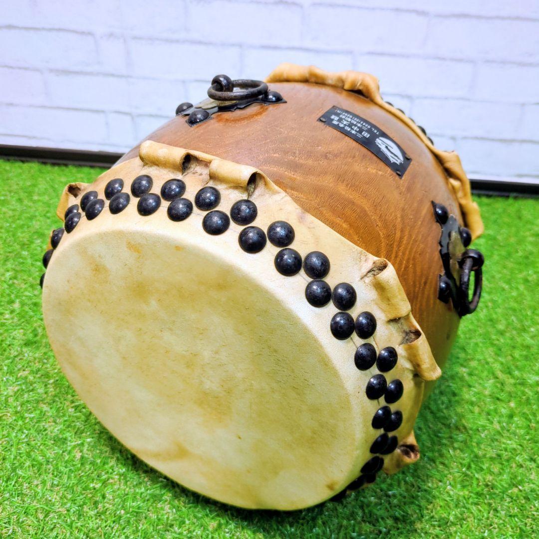 高級】和太鼓 欅 くり抜き胴 ミニ太鼓 二本松田中太鼓店 耳付