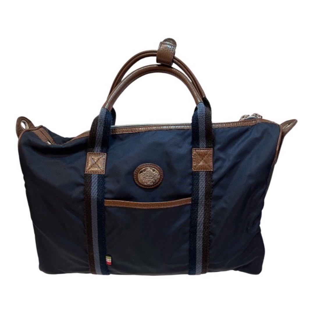 人気 オロビアンコ 2WAY ショルダーバッグ ネイビー 本革 A4対応