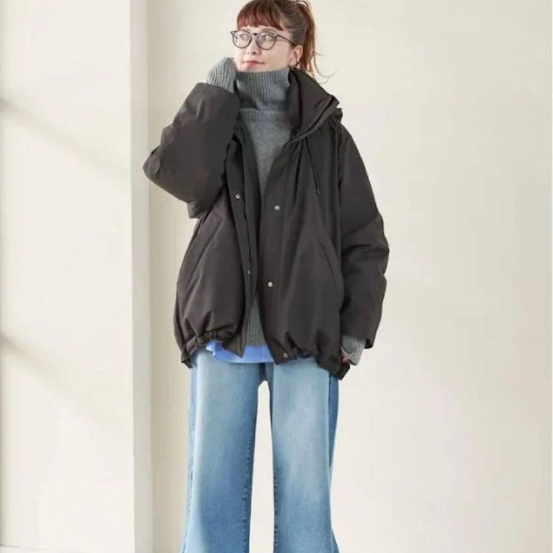 Spick & Span 2WAY撥水ダウンハーフコート　ブラック34