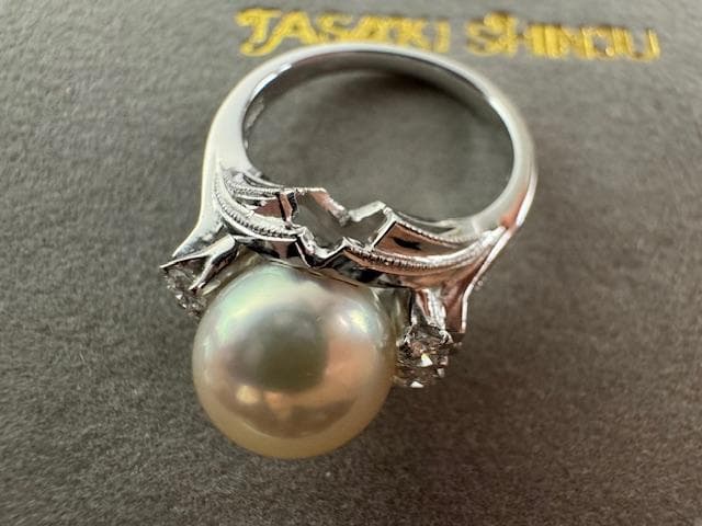 TASAKI 田崎真珠 Pt900 パールリング 約9mm ダイヤ0.20ct 楽天市場】タサキ リング TASAKI 田崎 黒蝶真珠 11.9mm ダイヤモンド