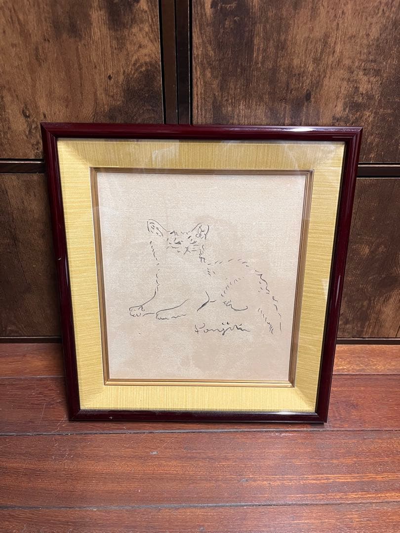 藤田嗣治 日本画 手描き 貴重 作者サイン