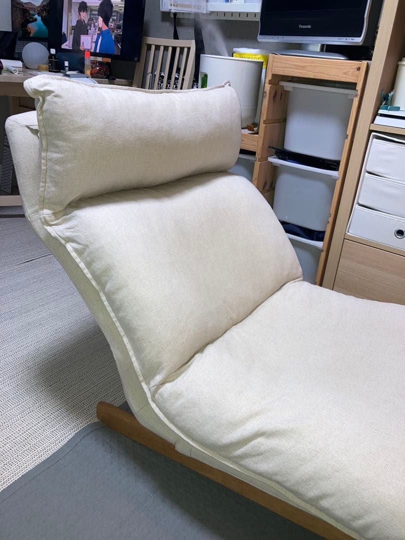 (引取り限定)　無印良品　純正品　ハイバックリクライニングソファ+オットマン
