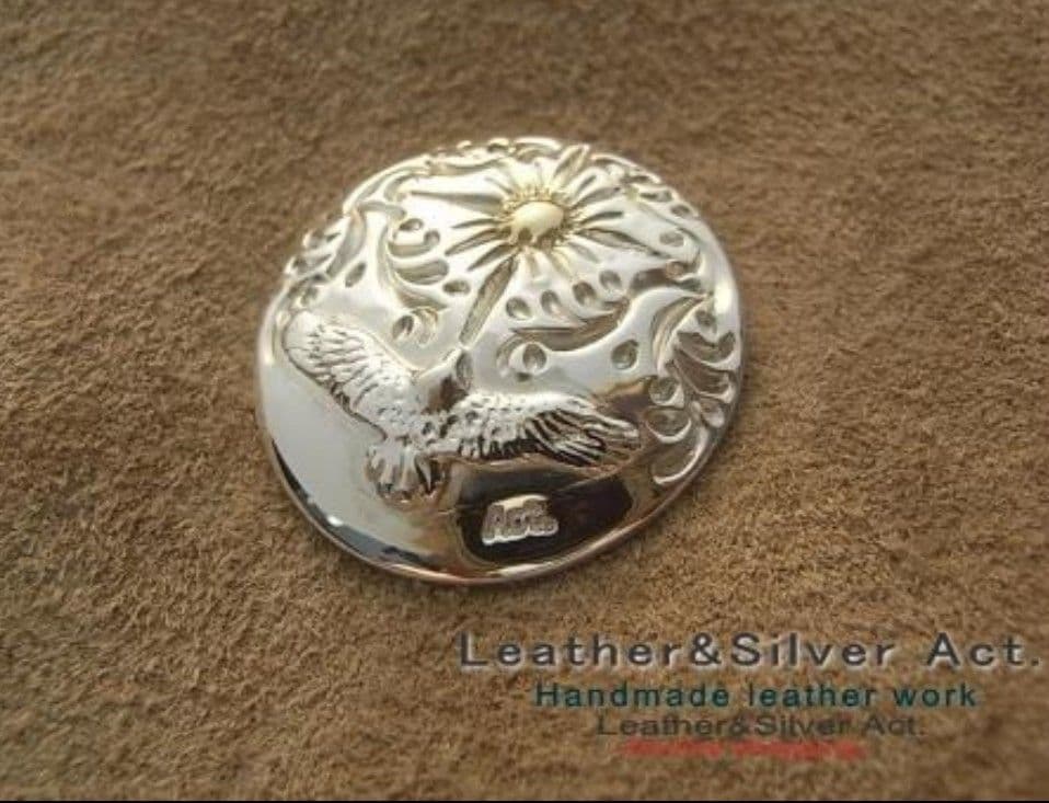 シルバーコンチョ　シルバー925 髪留め ヘアゴム　ウォレット　ボタン　イーグル