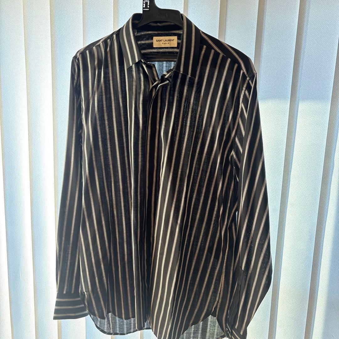 SAINT LAURENT ストライプ長袖シャツ 37/14½